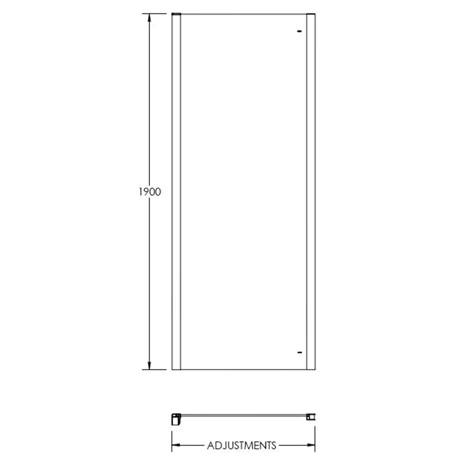 Balterley Sonic Shower Side Panel - 800mm (8mm Glass) 4 Balterley Sonic Shower Side Panel - 800mm (8mm Glass) - Image 2