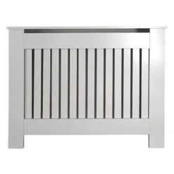 None Radiator Cover With Vertical Slatted Design In Grey - Small