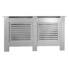 None Radiator Cover With Horizontal Slatted Design In Grey - Large