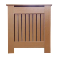 None Radiator Cover With Vertical Slatted Design In Oak - Mini