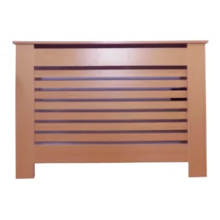 None Radiator Cover With Horizontal Slatted Design In Oak - Small