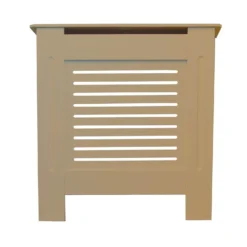None Radiator Cover With Horizontal Slatted Design In Unpainted - Mini