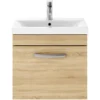 Balterley Rio 500mm Wall Hung Single Drawer Vanity With Basin 1 - Natural Oak -Triton None Store 12826906 1794847466001713