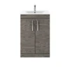 Balterley Rio 600mm Freestanding 2 Door Vanity With Basin 2 - Brown Grey Avola
