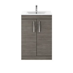 Balterley Rio 600mm Freestanding 2 Door Vanity With Basin 2 - Brown Grey Avola