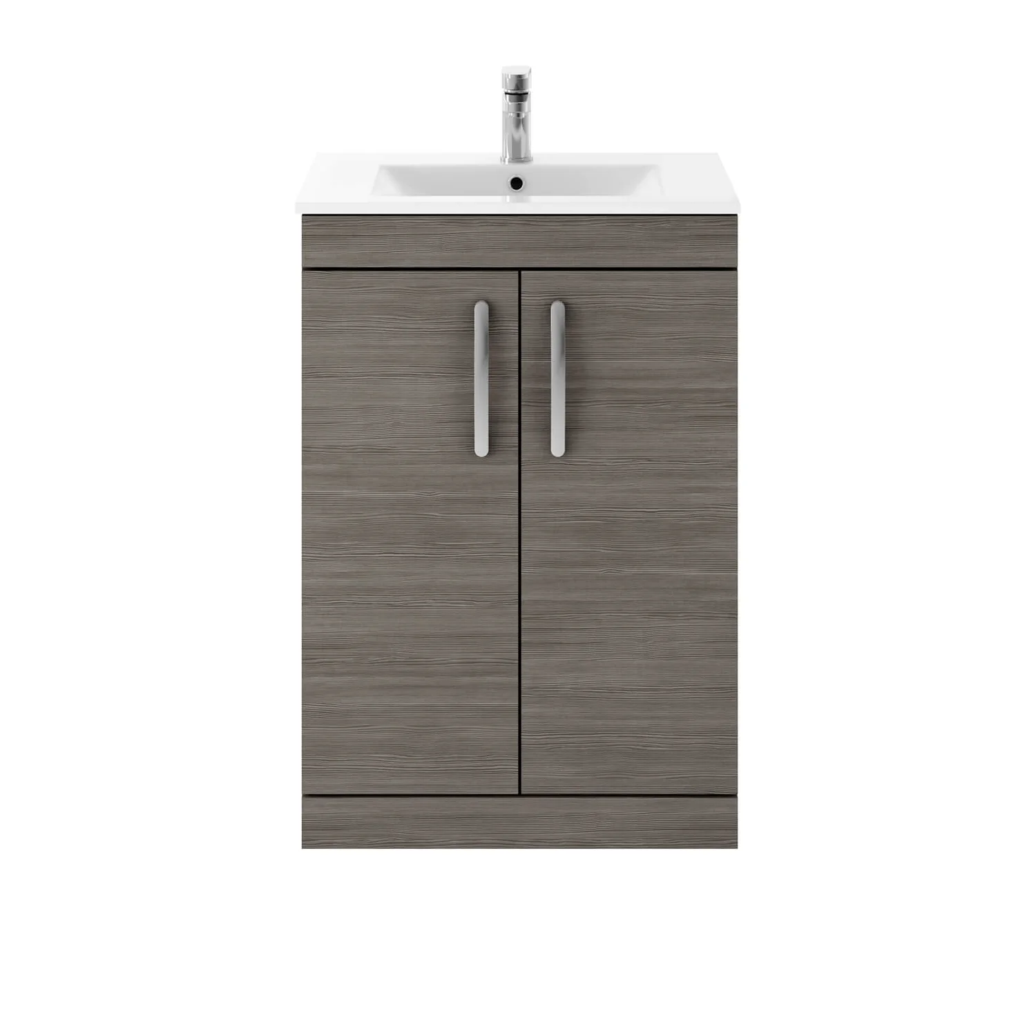 Balterley Rio 600mm Freestanding 2 Door Vanity With Basin 2 - Brown Grey Avola 3 Balterley Rio 600mm Freestanding 2 Door Vanity With Basin 2 - Brown Grey Avola