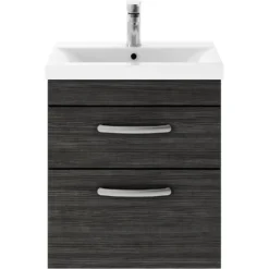 Balterley Rio 500mm Wall Hung 2 Drawer Vanity With Basin 1 - Hacienda Black
