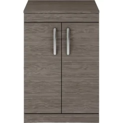 Balterley Rio 600mm Freestanding 2 Door Vanity With Worktop - Brown Grey Avola