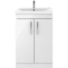 Balterley Rio 600mm Freestanding 2 Door Vanity With Basin 1 - Gloss White -Triton None Store 12826954 3074847466213006