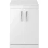 Balterley Rio 600mm Freestanding 2 Door Vanity With Worktop - Gloss White -Triton None Store 12826964 1814849937446812