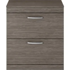 Balterley Rio 800mm Freestanding 2 Drawer Vanity With Worktop - Brown Grey Avola