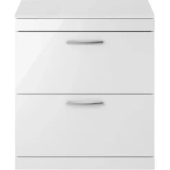 Balterley Rio 800mm Freestanding 2 Drawer Vanity With Worktop - Gloss White