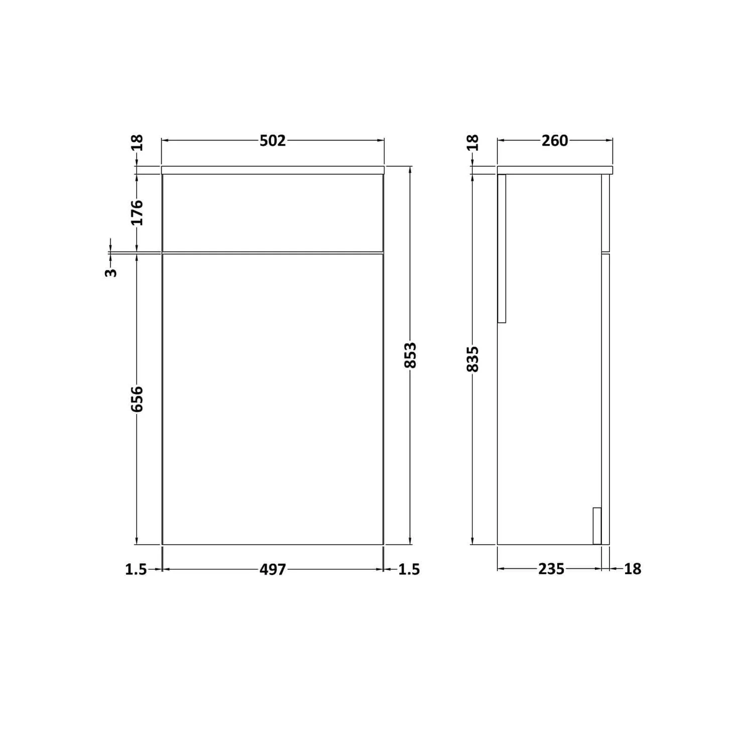 Balterley Rio 500mm WC Unit - Brown Grey Avola 4 Balterley Rio 500mm WC Unit - Brown Grey Avola - Image 2