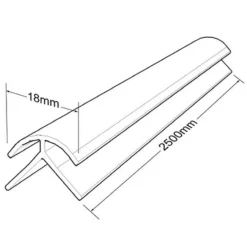 Wetwall Acrylic External Corner - Pale Pink -Triton None Store 12827296 8854886110854477