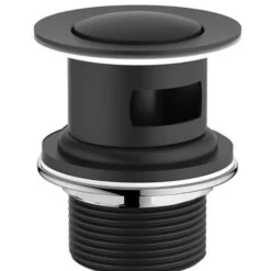 Bathstore Aero Slotted Basin Click Clack Waste - Matt Black