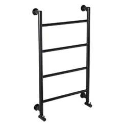 Bathstore Noir Heated Towel Rail Radiator With Ladder Style & 4 Horizontal Round Tubes In Black - 900mm X 560mm