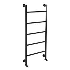 Bathstore Noir Ladder Style Heated Towel Rail Radiator With 5 Horizontal Round Tubes 1200mm X 530mm - Black