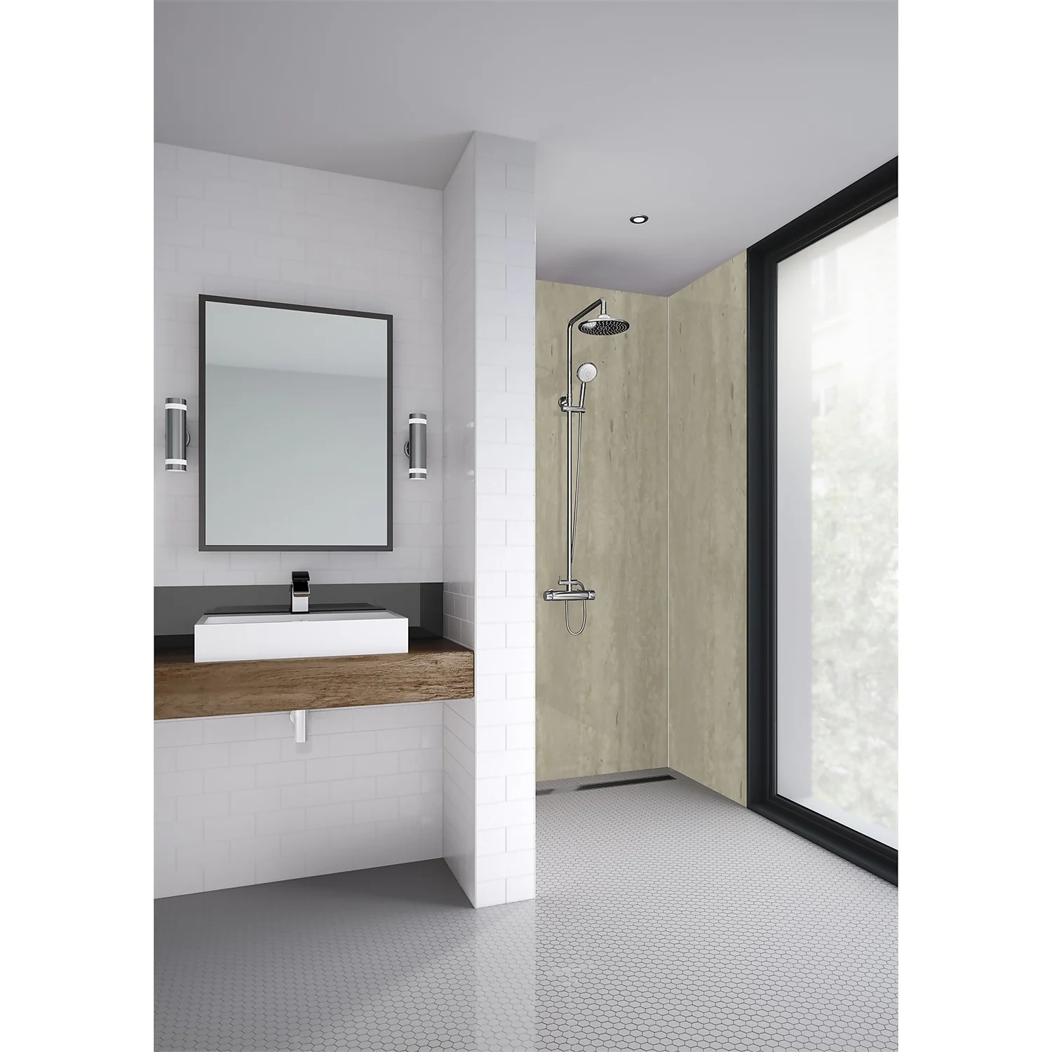 Wetwall Italian Stone - 900mm - Square Edge - Laminate 3 Wetwall Italian Stone - 900mm - Square Edge - Laminate