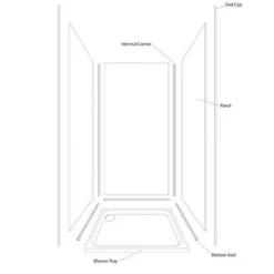 Wetwall Painted Wood 3 Sided Kit - Laminate 7 Wetwall Painted Wood 3 Sided Kit - Laminate -Triton None Store 12828963 7154886110068180