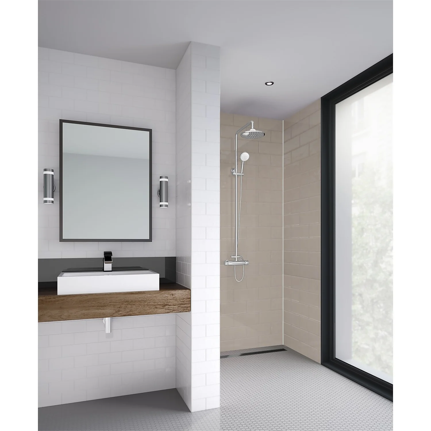 Wetwall Coffee 3 Sided Shower Kit - Composite 3 Wetwall Coffee 3 Sided Shower Kit - Composite