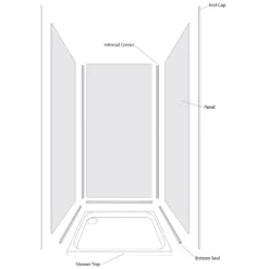 Wetwall White 3 Sided Shower Kit - Composite 8 Wetwall White 3 Sided Shower Kit - Composite -Triton None Store 12831616 4684898495052882