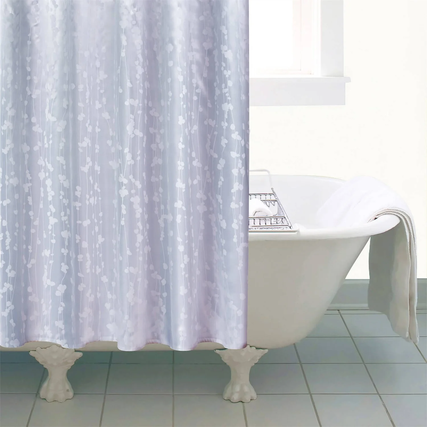 None Silk Leaf Shower Curtain 4 None Silk Leaf Shower Curtain - Image 2