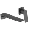 Bathstore Aero Wall Mounted Basin Mixer Tap - Matt Black