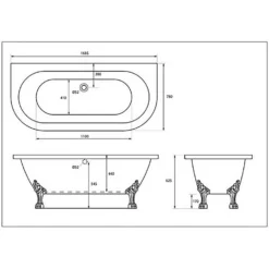 Bathstore Belmont Back To Wall Roll Top Bath With Silver Feet 7 Bathstore Belmont Back To Wall Roll Top Bath With Silver Feet -Triton None Store 12833983 9545028137207769