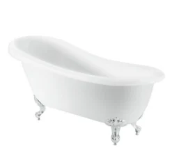 Bathstore Kingham Slipper Roll Top Bath With Silver Feet