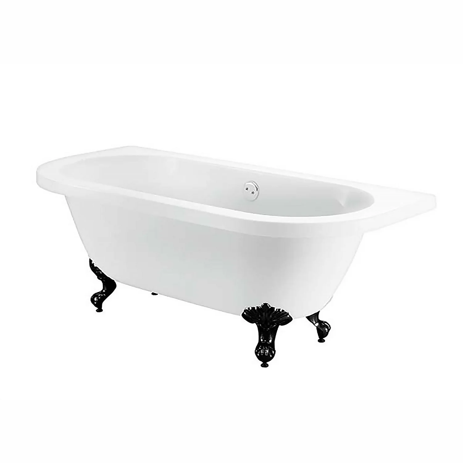 Bathstore Belmont Back To Wall Roll Top Bath With Black Feet 3 Bathstore Belmont Back To Wall Roll Top Bath With Black Feet