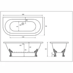 Bathstore Belmont Back To Wall Roll Top Bath With Black Feet 7 Bathstore Belmont Back To Wall Roll Top Bath With Black Feet -Triton None Store 12833985 1425023919925711