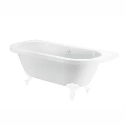 Bathstore Belmont Back To Wall Roll Top Bath With White Feet