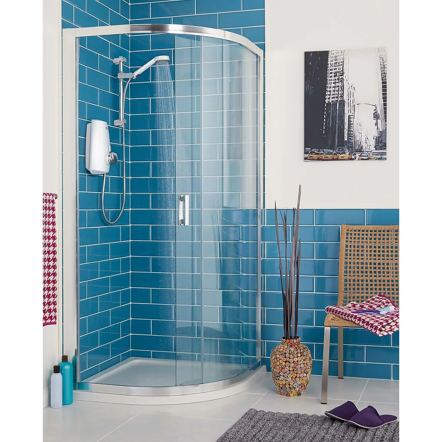 Aqualisa Aquastream Power Shower With Adjustable Head - White/Chrome 4 Aqualisa Aquastream Power Shower With Adjustable Head - White/Chrome - Image 2