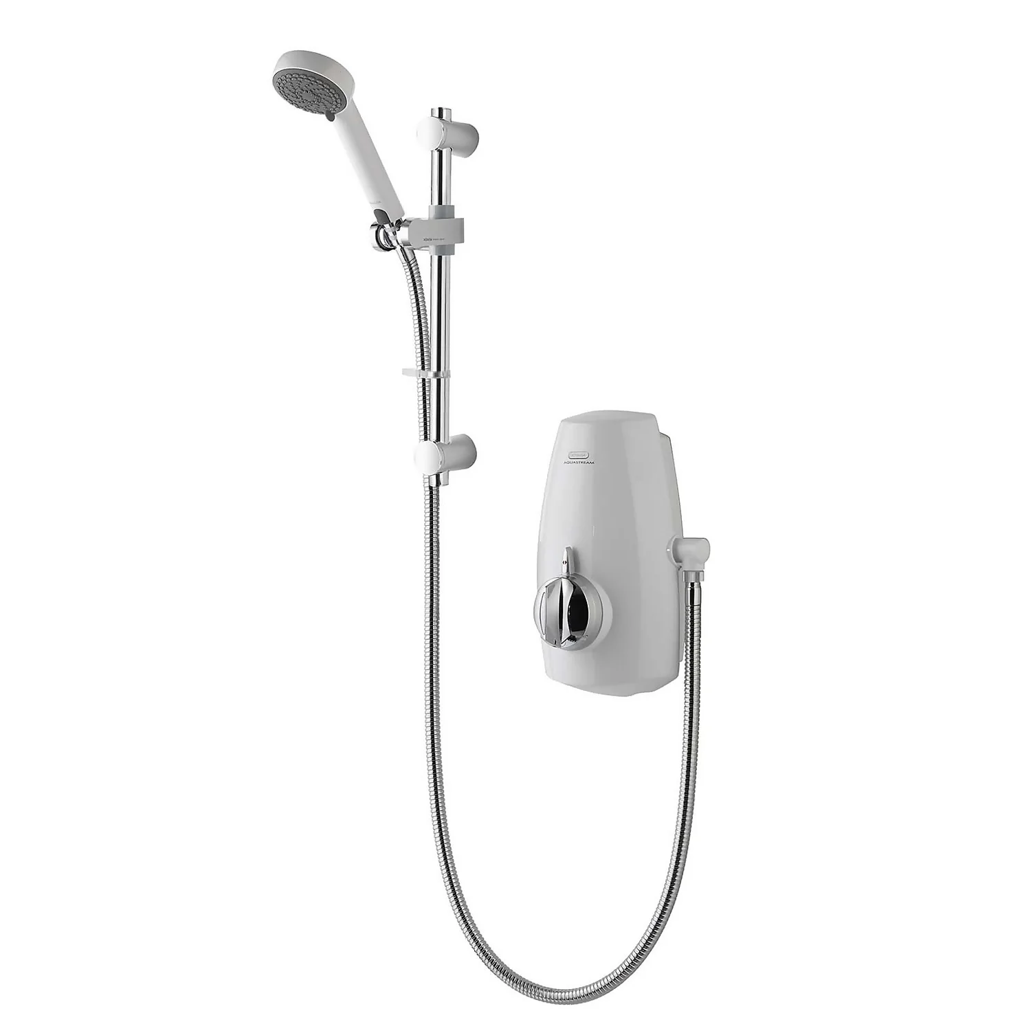 Aqualisa Aquastream Power Shower With Adjustable Head - White/Chrome 3 Aqualisa Aquastream Power Shower With Adjustable Head - White/Chrome
