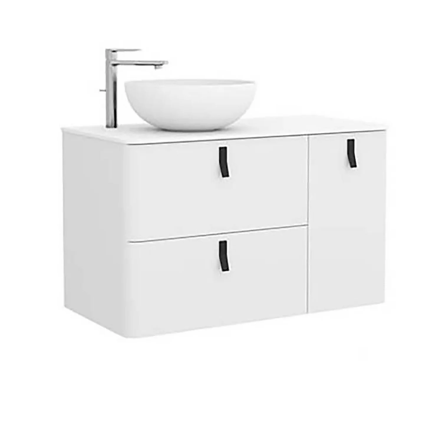 Bathstore Sketch 900 Right Hand Wash Bowl And Unit - Matt White 3 Bathstore Sketch 900 Right Hand Wash Bowl And Unit - Matt White
