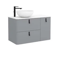 Bathstore Sketch 900 Right Hand Wash Bowl And Unit - Pale Grey