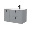 Bathstore Sketch 900 Left Hand Inset Basin And Unit - Pale Grey