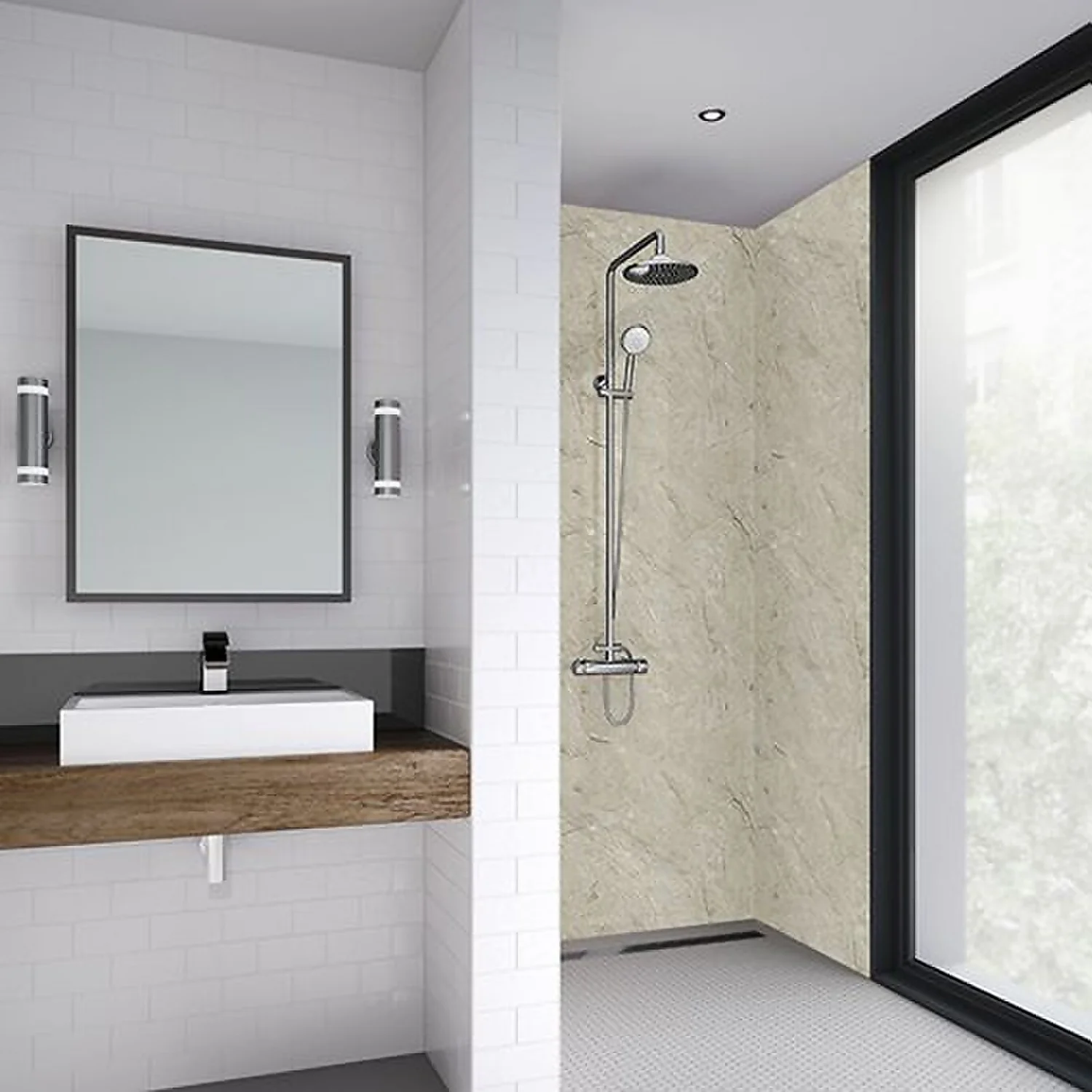 Wetwall Statuario Grey 2 Sided Kit - Laminate 3 Wetwall Statuario Grey 2 Sided Kit - Laminate