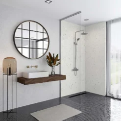 Wetwall Elite Post Formed Shower Wall Panel Quartzo Bianco - 2420x1200x10mm -Triton None Store 12881409 1304898496110025