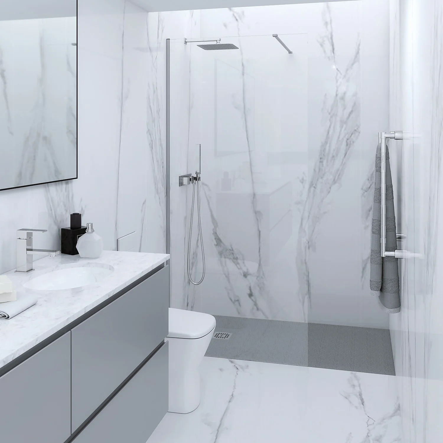 Bathstore RAK Slate Shower Tray Grey 1200x900mm 4 Bathstore RAK Slate Shower Tray Grey 1200x900mm - Image 2