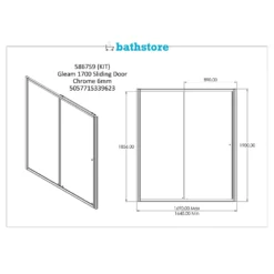 Bathstore Gleam 1700mm Sliding Door Shower Enclosure -Triton None Store 12888958 1365027301047142