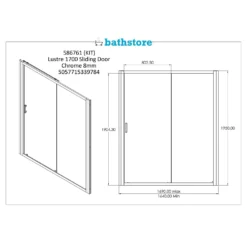 Bathstore Lustre 1700mm Sliding Door Shower Enclosure -Triton None Store 12889099 9255027301271920