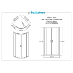 Bathstore Lustre 800mm Quadrant Shower Enclosure -Triton None Store 12889102 1044958371611894