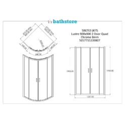 Bathstore Lustre 900mm Quadrant Shower Enclosure -Triton None Store 12889106 1004958371989510