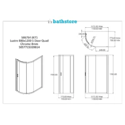 Bathstore Lustre 1200x800mm Offset Quadrant Shower Enclosure -Triton None Store 12889110 2174958370177321