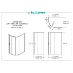 Bathstore Lustre 1200x900mm Offset Quadrant Shower Enclosure -Triton None Store 12889111 8834958377834128
