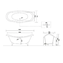 Bathstore Villandry Cast Iron Bath 1820 X 785mm With No Tap Hole -Triton None Store 12890609 2784918178146140