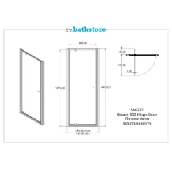Bathstore Gleam Hinged Door Shower Enclosure - 800mm -Triton None Store 12891147 2755030706984720
