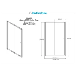 Bathstore Gleam 1200mm Sliding Door Shower Enclosure -Triton None Store 12891174 1145027301004233