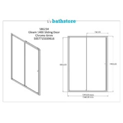 Bathstore Gleam 1400mm Sliding Door Shower Enclosure -Triton None Store 12891186 1635027300989449